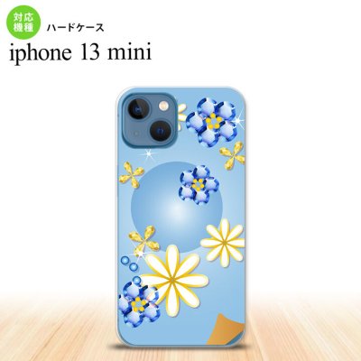 iPhone13mini iPhone13 mini ケース ハードケース 花柄 ミックス E 青  nk-i13m-308