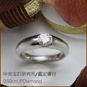 中央宝石研究所 鑑定書付】K18YG/PG/WG【0.5ct】一粒ダイヤモンド