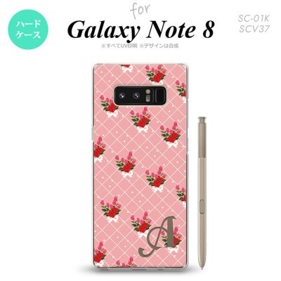 【SC01K】【スマホケース/スマホカバー】【ギャラクシー ノート8】SC01K スマホケース Galaxy Note8 ケース ギャラクシー ノート8 イニシャル 花柄・バラ（K） ピンク nk-sc01k-266ini【メール便送料無料】