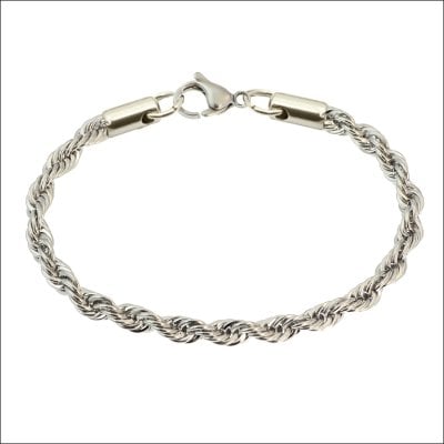 【誕生日におすすめ】 ブレスレット ステンレス チェーン シルバー 4mmフレンチロープ ホワイトデー お返し 上品ギフト ジーラブ