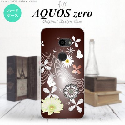 AQUOS zero アクオス ゼロ 801SH スマホケース カバー ハードケース 花柄・ミックス（B） 茶 nk-801sh-276[スマホ,スマホケース,スマホカバー,ケース,カバー,ジャケット]