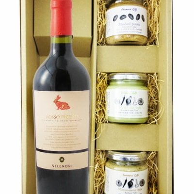 ★ 送料無料 ★  ロッソ ピチェーノ 750ml ＋ 軽井沢ファーマーズギフト ディップソース３点セット【 おつまみセット 】【 6157 】【 ハロウィン 贈り物 ギフト プレゼント 誕生日 結婚のお祝い 】