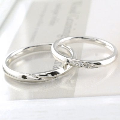 結婚指輪 18金 ペアリング シンプル ダイヤモンドリング 指輪 リング ダイヤモンド ホワイトゴールドk18 デザインリング 18k エンゲージリング クリスマス