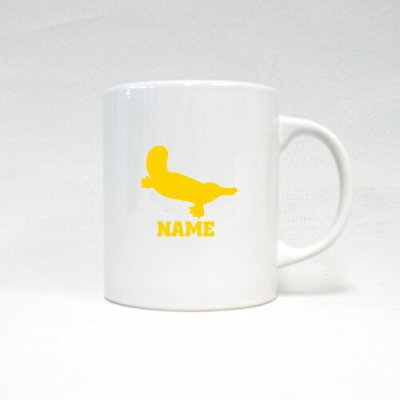 「カモノハシ」名入れマグカップ スポ根魂 部活 スポーツ お名前 記念品 ノベルティ  陶器マグ 名入れ 名入れギフト 定番 マグカップ マグ 名入れ アイテム 鴨嘴、Platypus