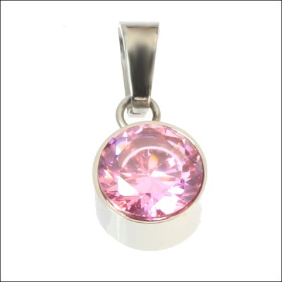 【上品ネックレス】 ステンレス ペンダントトップ ドロップジルコニア(ピンク) 記念日ギフト 妻 彼女へ 贈り物 ジーラブ