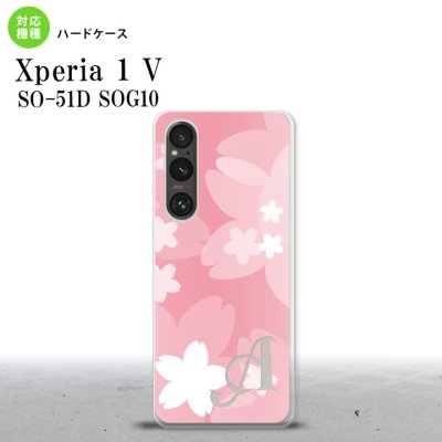 Xperia 1V Xperia 1V スマホケース 背面ケース ハードケース 花柄 サクラ C 白 ピンク +アルファベット 2023年 6月発売 nk-xp15-063i