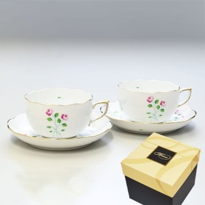 ヘレンド ティーカップ&ソーサー ペア 2個セット AKPシリーズ 洋食器 200ml 手描き 724000 AKP 【00724000-AKP】 洋食器 送別会 誕生日 お中元 結婚祝い 結婚式 高級【スペシャルラッピング660円(別売り)】 父の日 母の日 即日発送 成人祝い ホワイトデー