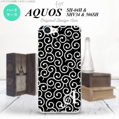 【SH04H】【スマホケース/スマホカバー】【アクオス ゼータ】SH04H スマホケース AQUOS ZETA ケース アクオス ゼータ イニシャル 唐草 黒×白 nk-sh04h-1130ini【メール便送料無料】