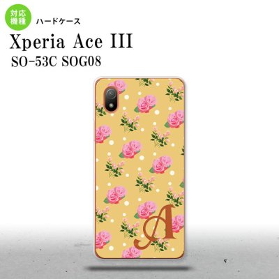 SO-53C SOG08 ワイモバイル Xperia Ace III スマホケース 背面ケース ハードケース 花柄 バラ ドット オレンジ +アルファベット 2022年 6月発売 nk-so53c-243i
