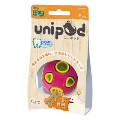 PLATZ ユニポッド unipod コスモス S ピンク 犬 おもちゃ ボール トリーツトイ 知育トイ デンタルトイ ラバー お手入れ簡単