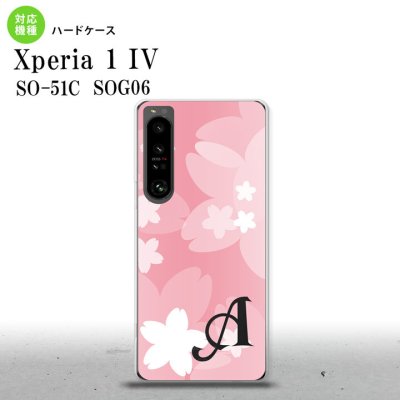 SO-51C SOG06 XPERIA 1 IV Xperia 1 IV スマホケース 背面ケース ハードケース 花柄 サクラ C 白 ピンク +アルファベット メンズ レディース nk-xp14-063i