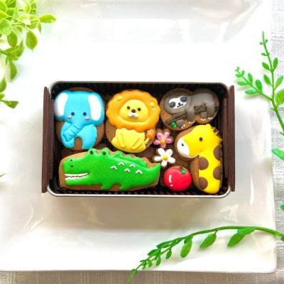 ★カラフルで可愛い(どうぶつver)★アイシングクッキー＆ザクザククッキー缶