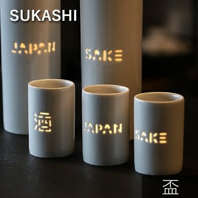 TAMAKI 透かし 盃 JAPAN SAKE 酒 255mlうつわ おしゃれ シンプル 北欧 韓国 台湾 かわいい カフェ 食器 和食器 酒器 ほたる手 しずく彫り お猪口 ぐい呑み｜クリスマスプレゼント 冬ギフト