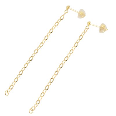 ピアス 18金 k18 18k レディース チェーン 金属アレルギー ニッケルフリー シンプル 華奢 ゴールド 揺れる チェーンピアス スタッドピアス イエローゴールド アクセサリー ジュエリー