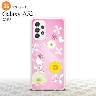 SC-53B Galaxy A52 スマホケース ソフトケース 花柄 ミックス B ピンク メンズ レディース nk-sc53b-tp275