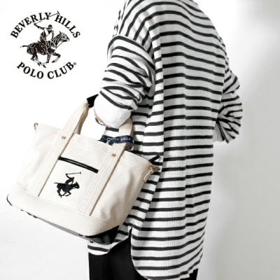ビバリーヒルズポロクラブ トートバッグ メンズ レディース ブランド キャンバストートバッグSS Cotton 286428 IV IV BK バッグ プレゼント 実用的
