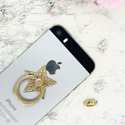 多機種 全機種対応 星 スマホグリップ ゴールド 金色 スマホリング キラキラ スマホスタンド スマホソケット バンカーリング スター 高級スワロフスキー 宝石 ペア キラキラ  可愛い かわいい おしゃれ 女性 ギフト オーダーメイド プレゼント お祝い その他スマホグッズ【無料ラッピング】