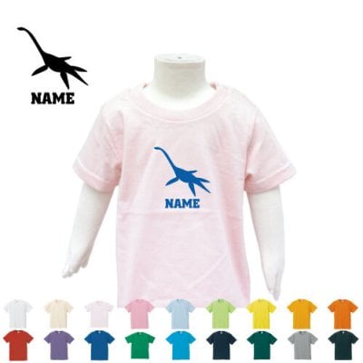 プレシオサウルス  名入れTシャツ/ベビー服、キッズ服、お名前、子供服、キッズウェア、こども服、入園、入学、新学期、幼稚園、保育園、小学校、、夏服【ネコポス発送可】【cf_bst】恐竜　化石　肉食　草食　雑食　海　陸