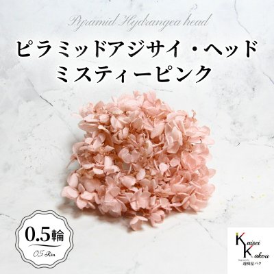 メール便で発送 大地農園！プリザーブドフラワー 「ソフトピラミッドアジサイ ミスティーピンク 0.5輪分」 プリザ アジサイ 紫陽花 ミスティピンク 花材 ハーバリウム おしゃれ かわいい プレゼント 贈り物 オオチノウエン ソフトピラミッドアジサイ・ヘッド
