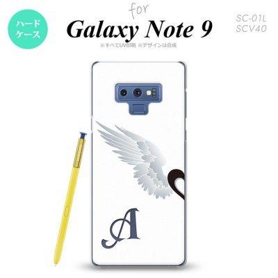 Galaxy Note 9 ギャラクシー ノート9 SC-01L SCV40 スマホケース カバー ハードケース 翼(ペア) 白(左) イニシャル 対応 nk-note9-788i[スマホ,スマホケース,スマホカバー,ケース,カバー,ジャケット]