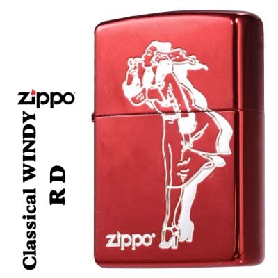 【名入れ】【送料無料】 (在庫のみで終了)zippo  ジッポーライター  人気の「WINDY」デザイン クラシカル ウィンディ イオンコートレッド オイルライター CL-WINDY-RD かわいい 彫刻 ZIPPOロゴ入り キャラクター キュート レトロモチーフ メンズ レディース 女性 ギフト 誕生日[zCL-WINDY-RD]