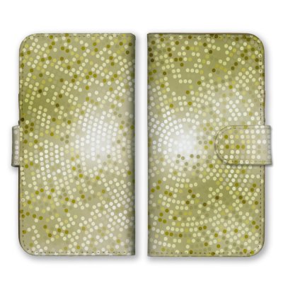 ＼全機種対応／ スマホケース 手帳型 スマホカバー 手帳タイプ スマートフォン ケース カバー ドット 点描 サークル イエロー かわいい おしゃれ かっこいい カードホルダー付き カード収納 合皮 合成レザー
