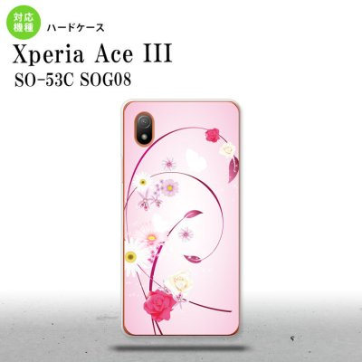 SO-53C SOG08 ワイモバイル Xperia Ace III スマホケース 背面ケース ハードケース 花柄 ミックス A ピンク 2022年 6月発売 nk-so53c-273