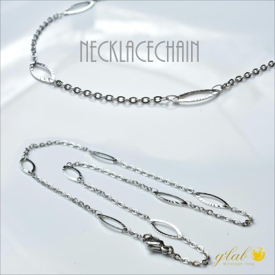 【選べる長さ】 ステンレス ネックレス チェーン オープンリーフ 61cm～80cm ステンレス 316L サージカルステンレス 金属アレルギー対応 ネックレスチェーン 就職祝い 成人祝い 実用ギフト ジーラブ
