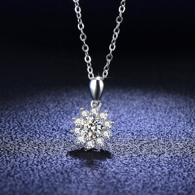 ネックレス レディース モアサナイト ホワイト シルバー925 シルバー 1.5ct 1ct kj003