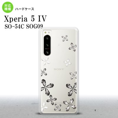 Xperia 5 IV Xperia5 IV スマホケース 背面ケース ハードケース 花柄 カット グレー 2022年 10月発売 nk-xp54-075