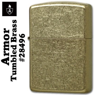 【名入れ】【送料無料】】☆zippo アーマー ジッポーライター アーマージッポー TUMBLED　BRASS ☆ TUMBLED BRASS 28496 シンプル 誕生日 ギフト [z28496] 