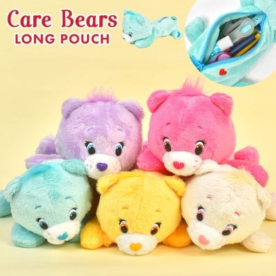 ケアベア ペンケース ぬいぐるみ ポーチ 筆箱 Care Bears キャラクター グッズ かわいい ふわふわ 女子高生 小物入れ 女子 学生 誕生日 プレゼント 女の子 女子高生 ぬいぐるみペンケース ロングポーチ カラフル 推し活 雑貨 癒し ペン入れ 文房具 通学 中学生 高校生 ギフト