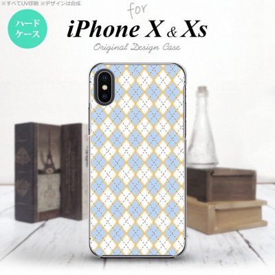 【iPhoneX】【スマホケース/スマホカバー】【アイフォンX】iPhoneX スマホケース カバー アイフォンX アーガイル 青×グレー nk-ipx-1413【メール便送料無料】