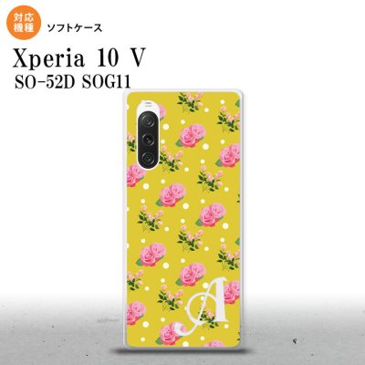 Xperia10V Xperia10V スマホケース 背面ケースソフトケース 花柄 バラ ドット 黄 +アルファベット 2023年 7月発売 nk-xp105-tp242i