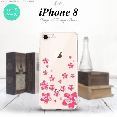 iPhone7 iPhone8 スマホケース ハードケース 花柄 サクラ D クリア ピンク メンズ レディース nk-ip8-186