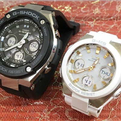 恋人たちのGショックペア G-SHOCK BABY-G ペアウォッチ  カシオ 2本セット 電波ソーラー GST-W300-1AJF MSG-W100-7A2JF ラッピング無料