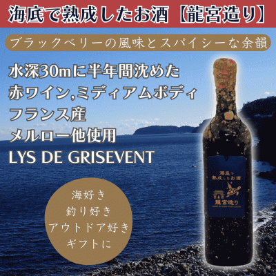 海底で熟成した赤ワイン ミディアムボディ【ブラックベリーの風味とスパイシーな余韻】#4 お酒 ハロウィン クリスマス お歳暮 お年賀 成人祝い 誕生日 記念日 内祝い お礼 結婚祝い お返し 還暦 昇進祝い 定年 退職 両親 祖父母 友人 就職祝い 開店祝い 開業祝い 新築祝 引越し祝い 海好き 釣り好き ダイビング好き アウトドア 古希 喜寿