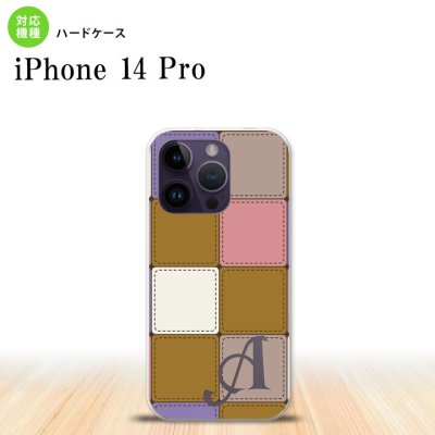 iPhone14 Pro iPhone14 Pro スマホケース 背面ケース ハードケース パッチワーク ミックスC ベージュ +アルファベット 2022年 9月発売 nk-i14p-1673i