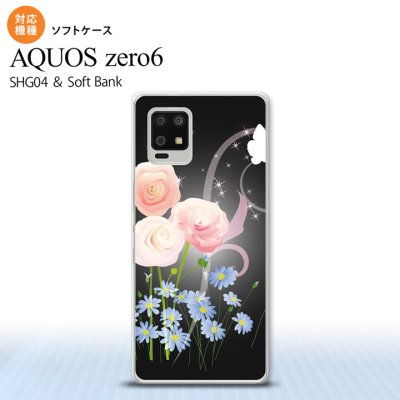 SHG04 SHG04 ZERO6 AQUOS zero6 スマホケース ソフトケース 花柄 ミックス C 黒 メンズ レディース nk-zero6-tp283
