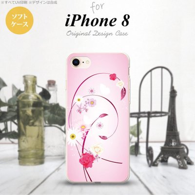 iPhone7 iPhone8 スマホケース ソフトケース 花柄 ミックス A ピンク メンズ レディース nk-ip8-tp273