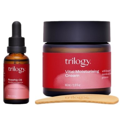 トリロジー ベーシックケア 2点セット/ロザピン プラス 30ml  ＋ バイタル モイスチュアライジング クリーム 60g    |  Trilogy  スキンケアコフレ 美容グッズ コスメ化粧品 誕生日 クリスマス ホワイトデー 結婚記念日 ウエディングギフト 母の日 送別会 バレンタインデー 