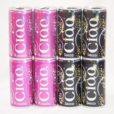 飲みきりイタリアワイン缶8本セット(チャオ ビアンコ 辛口微発泡白ワイン チャオ ロザート やや辛口微発泡ロゼワイン) 200ml×8本