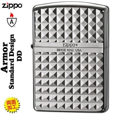  【名入れ】【送料無料】 zippo ジッポーライター アーマー ジッポーライター スタンダードデザイン 銀ミラー(D) 16SD-DD かっこいい オシャレ メンズ 深彫り 重厚ケース ギフト 誕生日  [z16SD-DD]
