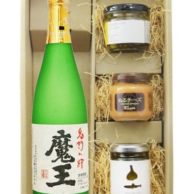 ★ 送料無料 ★ 魔王 720ml + おつまみ3種セット【 8431 】【 芋焼酎・おつまみセット 】【 ハロウィン 贈り物 ギフト プレゼント 誕生日 結婚のお祝い 】