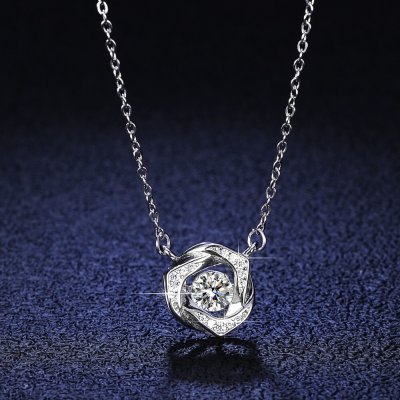 ネックレス レディース モアサナイト ホワイト シルバー925 シルバー 0.5ct kj098