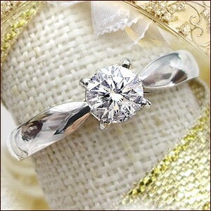 大特価】pt900 pt950【0.5ct】一粒 ダイヤモンド リング『drop』【4本
