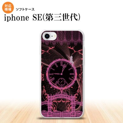 iPhoneSE 3 iPhoneSE 3 スマホケース ソフトケース 時計 妖精 黒 ピンク メンズ レディース nk-ise3-tp1255