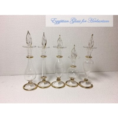 ハーバリウム　ファンシー エジプトガラス【クリア】瓶 ボトル 香水瓶 香水ボトル かわいい プレゼント おしゃれ エジプシャングラス（Sサイズ） エジプト クリスマス 母の日 オイル ディスプレイ 花材