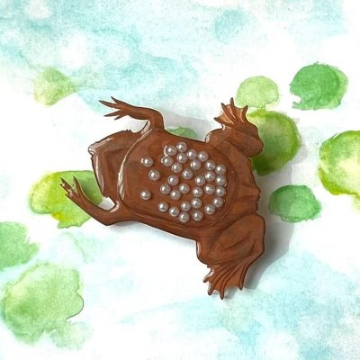 「コモリガエル ブローチ 」　コモリガエル カエル 蛙 マグネット 海の生き物 アクセサリー　レディース　可愛い　カラフル　日本製　ナチュラル　プチギフト　ギフト
