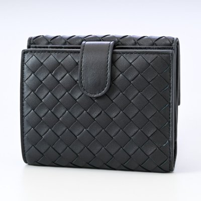 ボッテガヴェネタ BOTTEGA VENETA 二つ折り財布 メンズ レディース ダブルホック メンズ レディース イントレチャート ネロ ブラック 382576 V001N 1000 ※純正BOXなし 送別会 誕生日 お中元 結婚祝い 結婚式 彼氏 息子 夫 男性 彼女 妻 女性 財布 高級 父の日 母の日【スペシャルラッピング660円(別売り)】 即日発送 ホワイトデー
